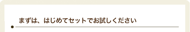 はじめてセットって?